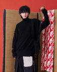 Deconstructed Sweater with Faux Front Placket and Side Tie Straps - Avant Gardist