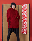 Deconstructed Sweater with Faux Front Placket and Side Tie Straps - Avant Gardist