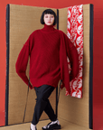 Deconstructed Sweater with Faux Front Placket and Side Tie Straps - Avant Gardist
