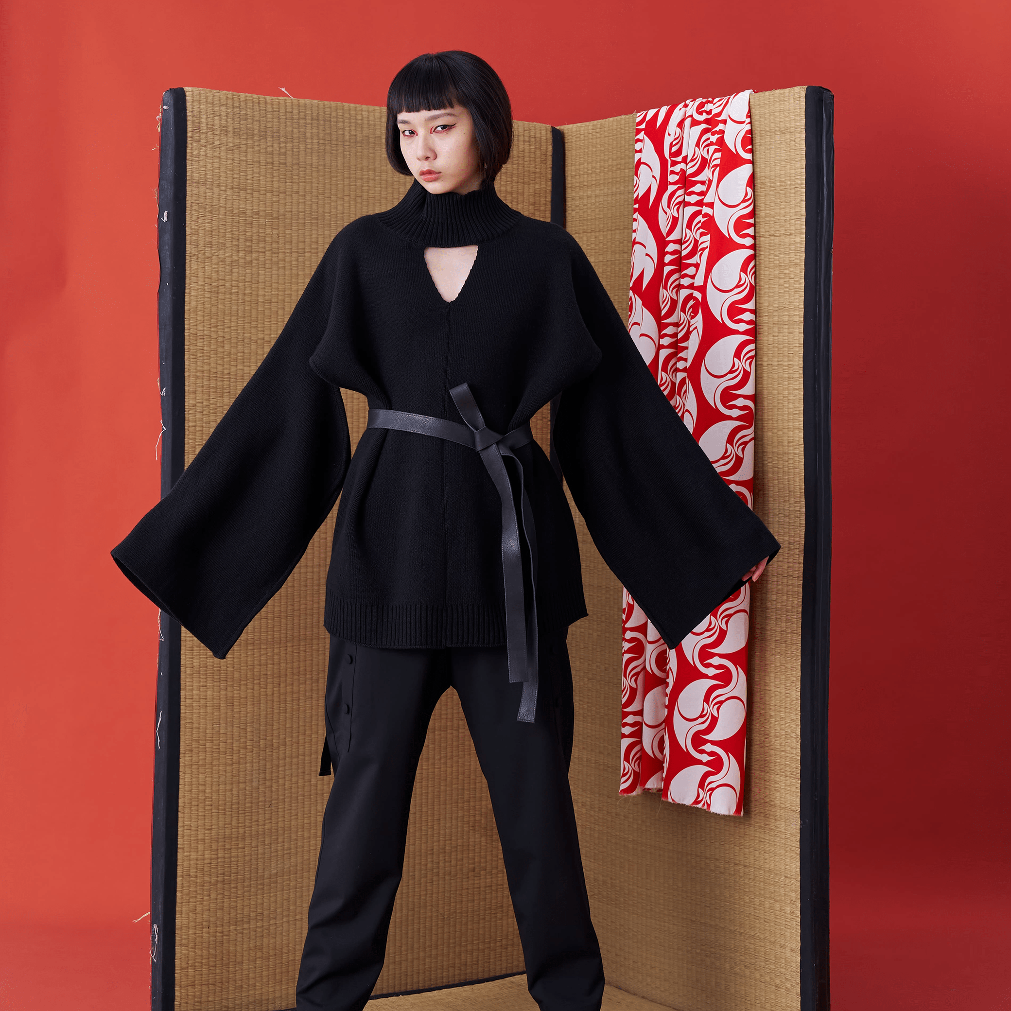 Deconstructed Kimono Sleeve Tie Sweater - Avant Gardist