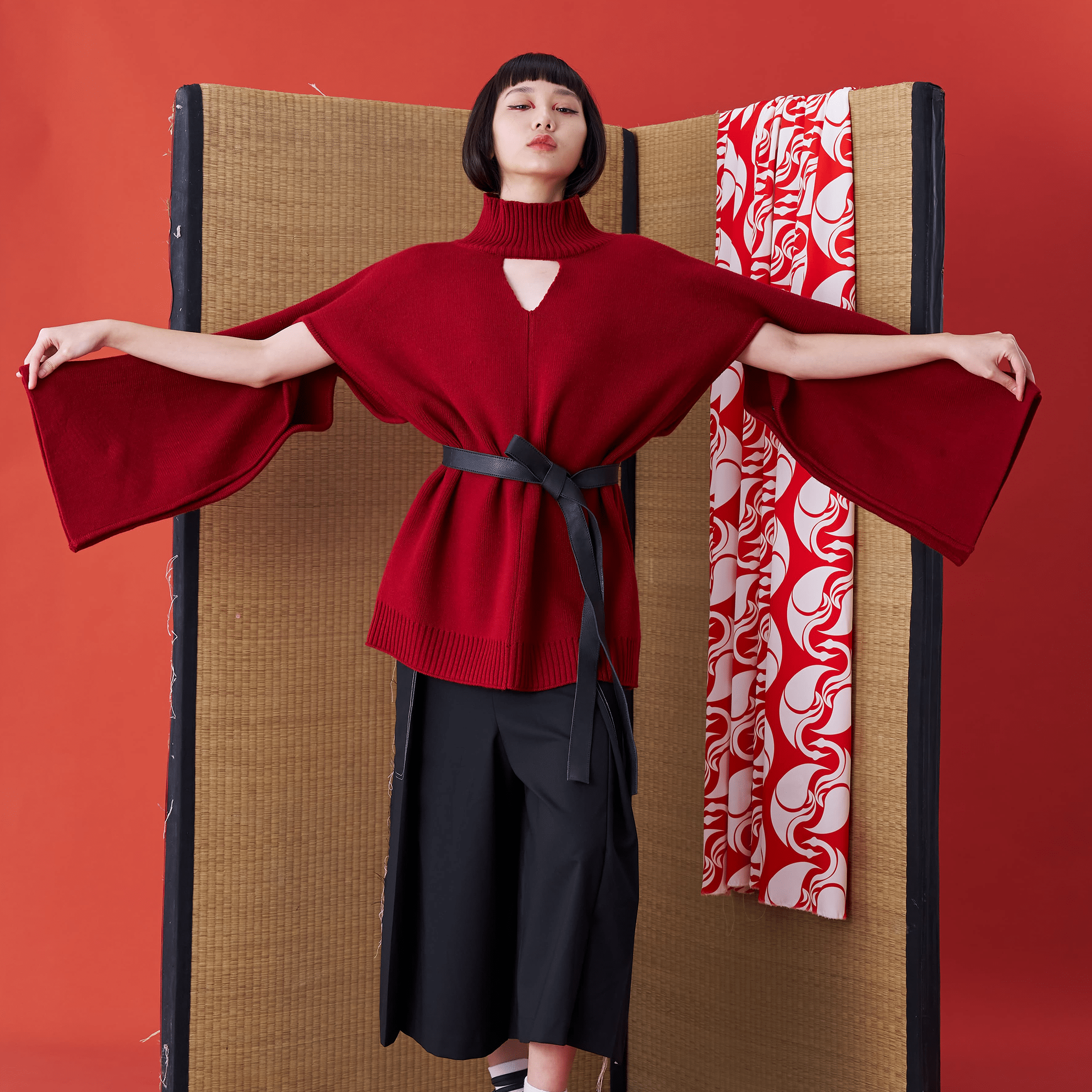 Deconstructed Kimono Sleeve Tie Sweater - Avant Gardist
