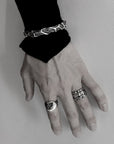 erosion - Round sterling silver signet ring
