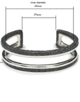 essence - Two line thick sterling silver bracelet