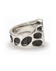 fusion - Square sterling silver combination signet ring