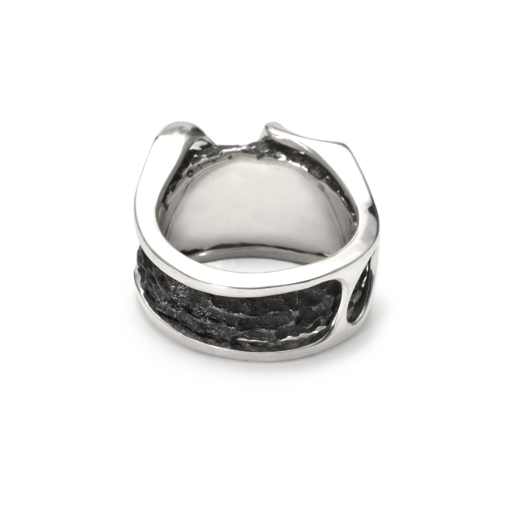 fusion - Square sterling silver combination signet ring
