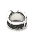fusion - Square sterling silver combination signet ring