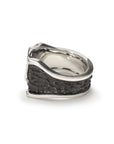 fusion - Square sterling silver combination signet ring