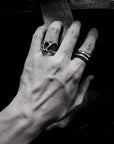 fusion - Square sterling silver combination signet ring