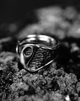 fusion - oval sterling silver combination signet ring - Avant Gardist