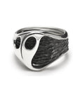 fusion - oval sterling silver combination signet ring - Avant Gardist