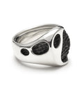 fusion - oval sterling silver combination signet ring - Avant Gardist