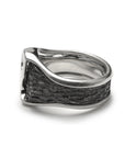 fusion - oval sterling silver combination signet ring - Avant Gardist