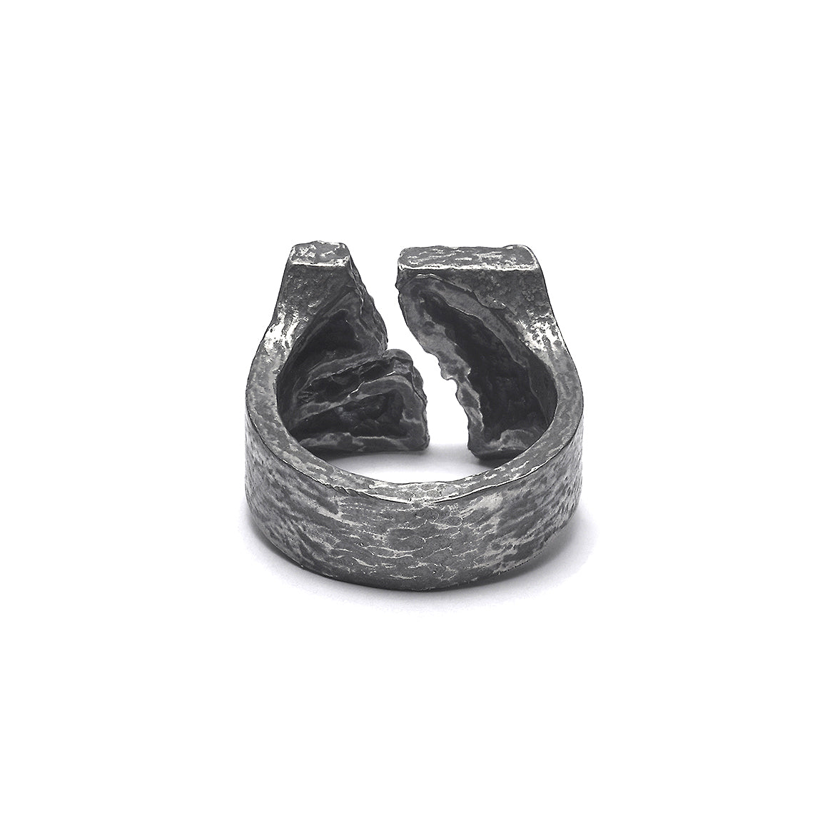 weathering - Square sterling silver signet ring - Avant Gardist