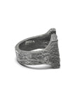 weathering - Square sterling silver signet ring - Avant Gardist