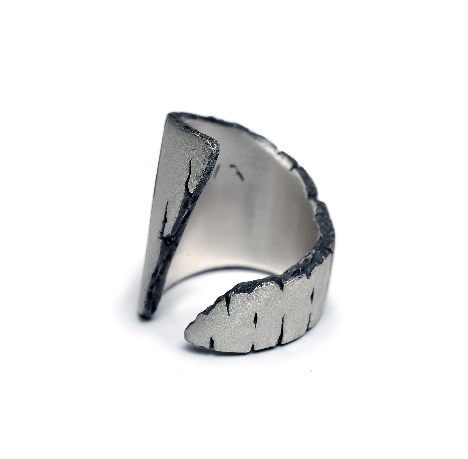 weathering - sterling silver bold ring
