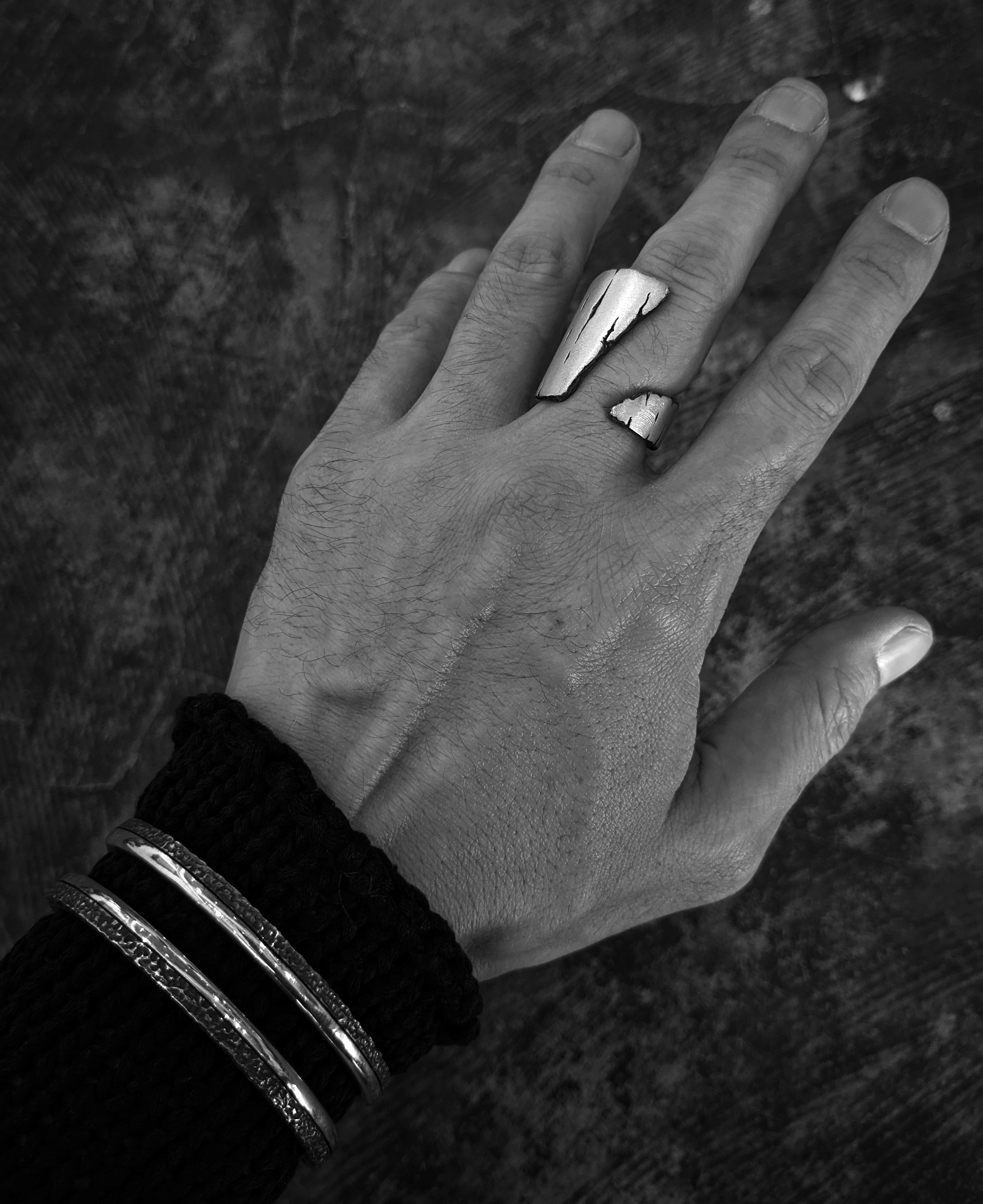 weathering - sterling silver bold ring