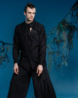 Deconstructed Lapel Hollow-Out Shirt