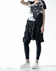 Tops - Black Circle Applique Overlapped on Mesh