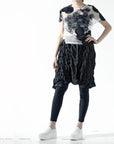 Tops - Black Circle Applique Overlapped on Mesh