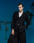 Deconstructed Double-Layer Lapel Suit Jacket - Avant Gardist