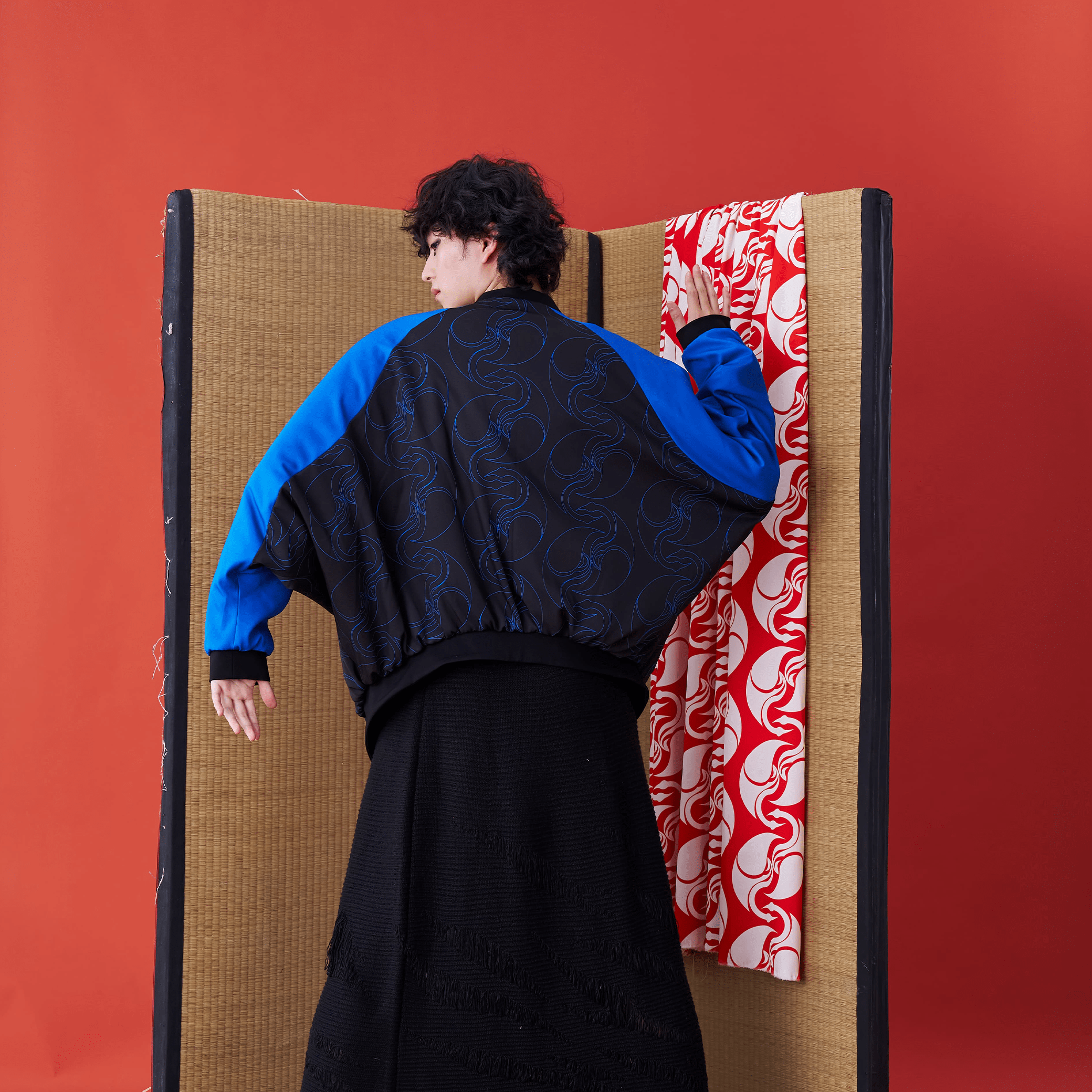 Deconstructed Japanese Kimono-inspired Baseball Jacket - Avant Gardist