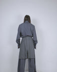 Grey Wool Buttoned Culottes