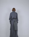 Grey Wool Buttoned Culottes