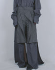 Grey Wool Buttoned Culottes