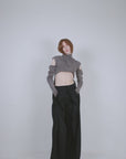 Black Wool Buttoned Trousers
