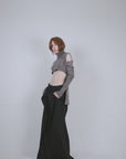Black Wool Buttoned Trousers