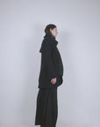 Black Wool Tailored Jacket with Scarf