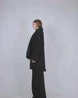 Black Wool Tailored Jacket with Scarf