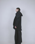 Black Wool Tailored Jacket with Scarf