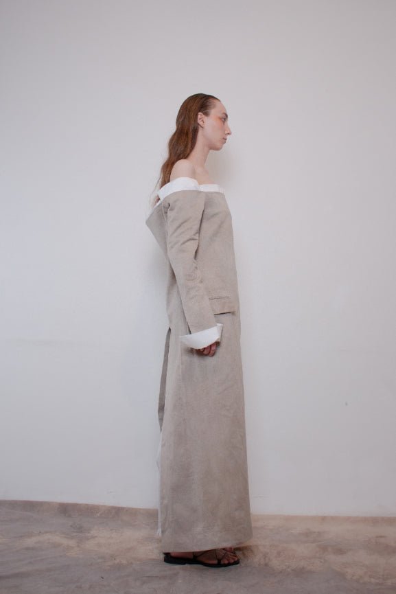 Naturally Dyed Elongated Cropped Tailored Jacket - Avant Gardist