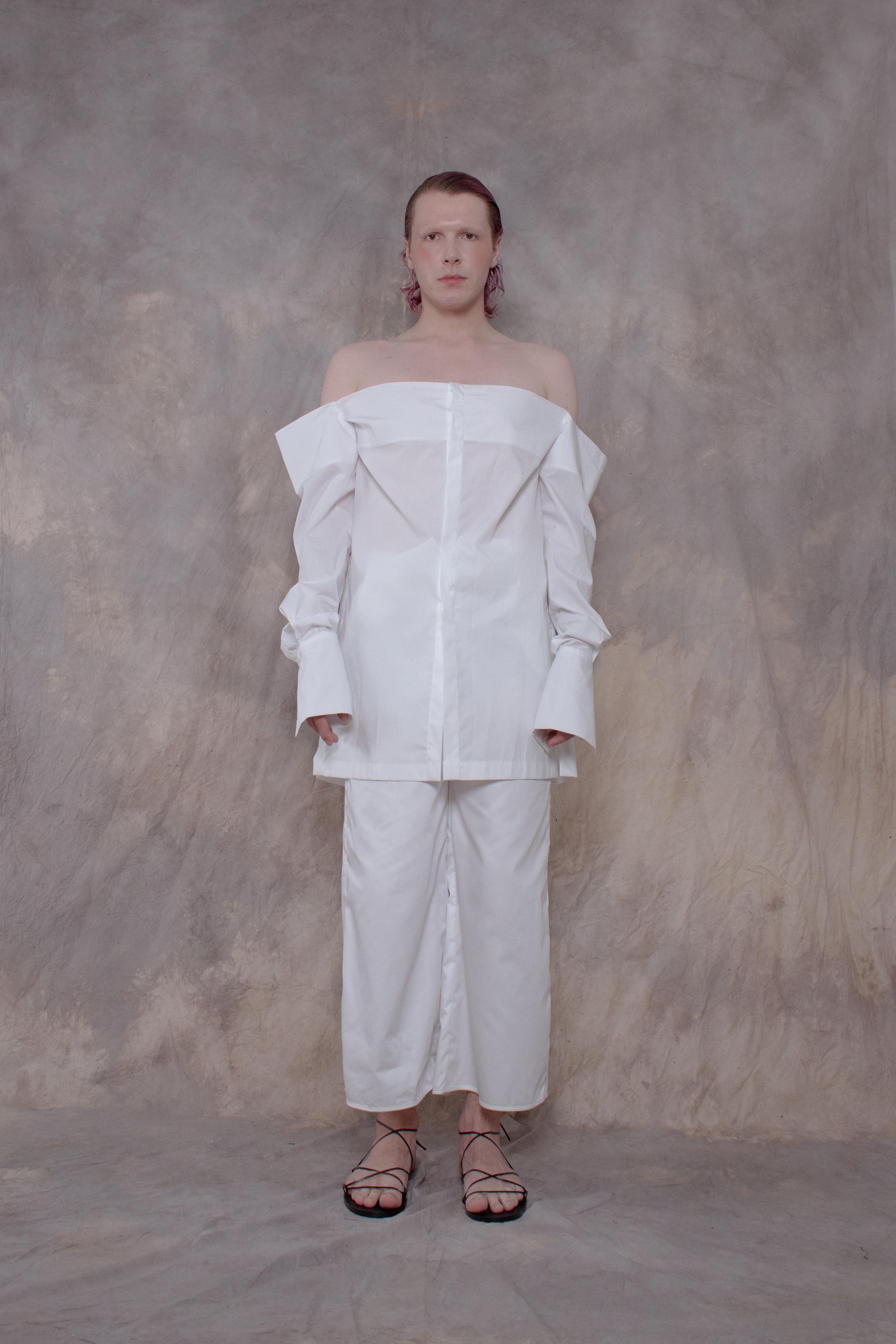 Cropped White Cotton Shirt - Avant Gardist