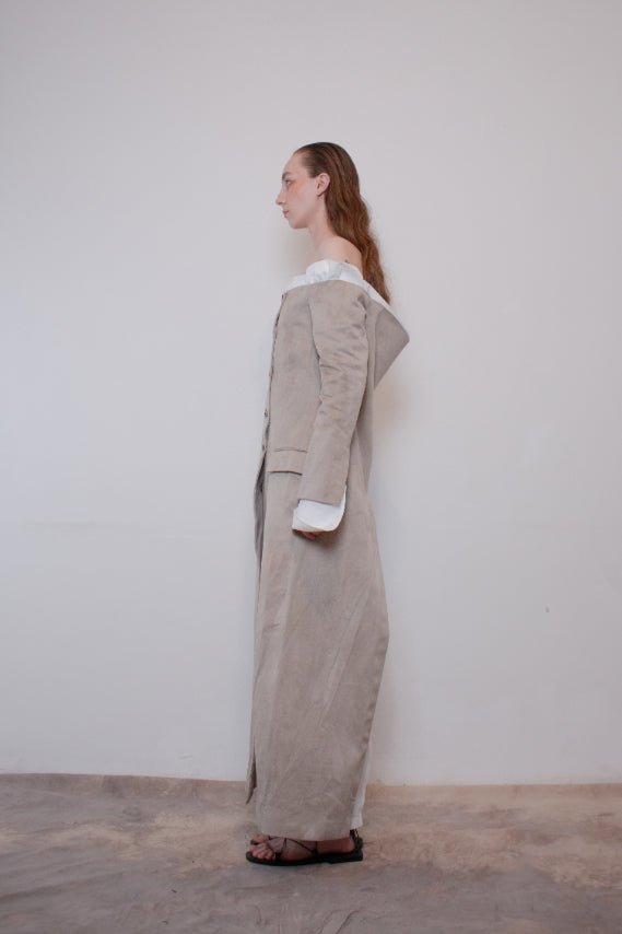 Naturally Dyed Elongated Cropped Tailored Jacket - Avant Gardist