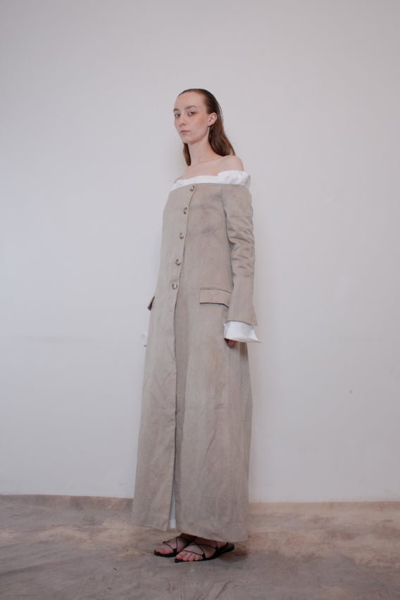 Naturally Dyed Elongated Cropped Tailored Jacket - Avant Gardist