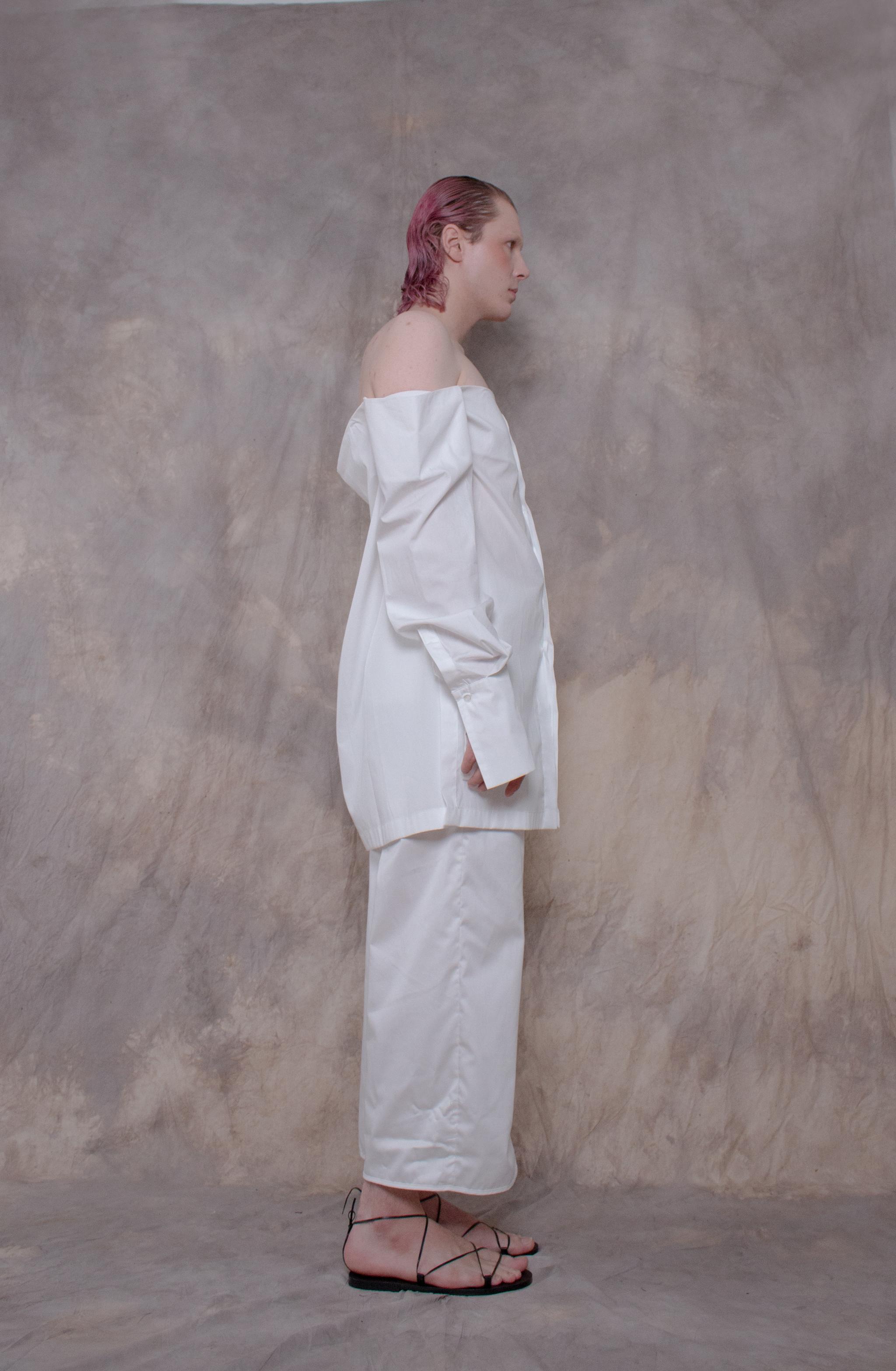Cropped White Cotton Shirt - Avant Gardist