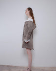 Naturally Dyed Dark Cropped Tailored Jacket