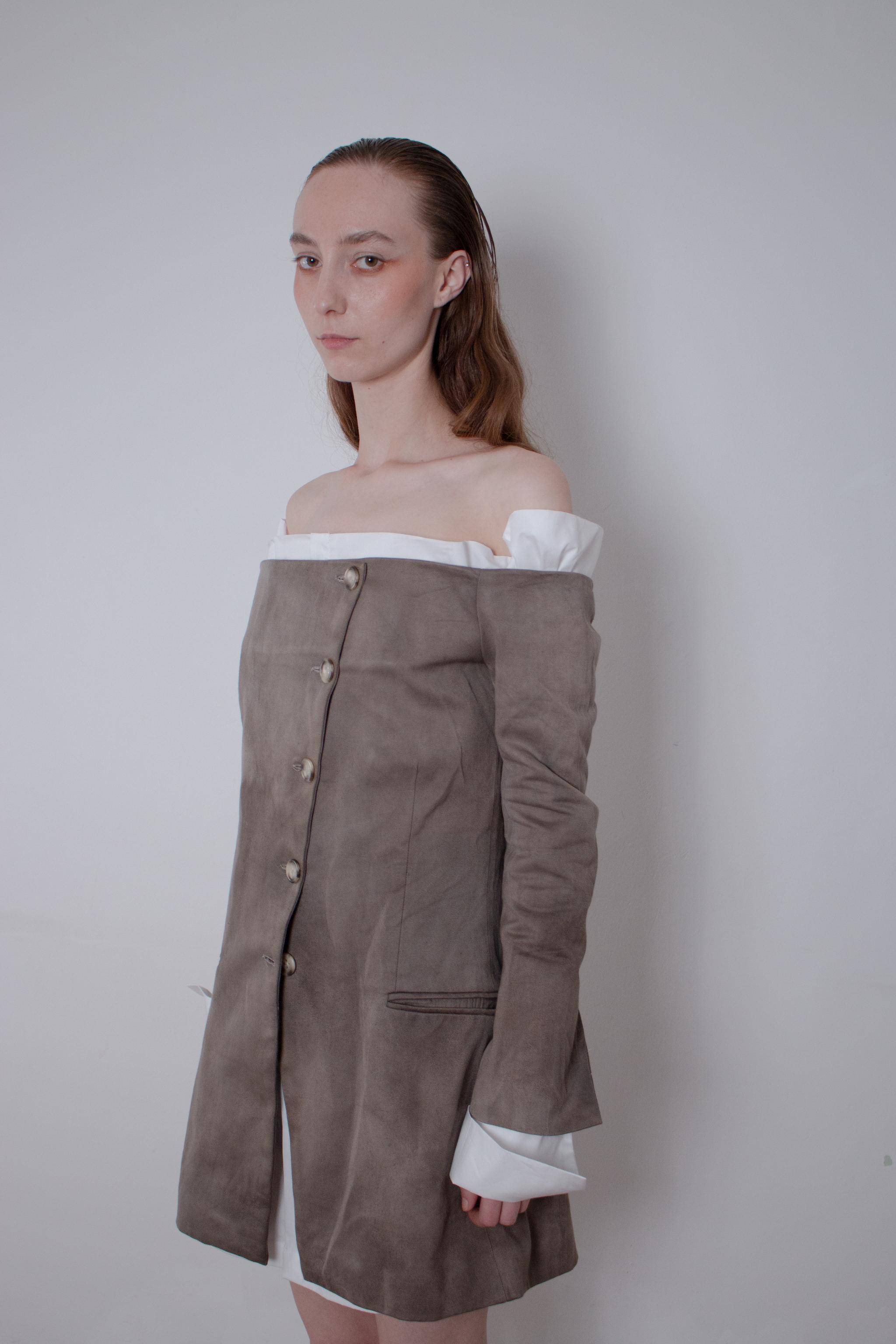 Naturally Dyed Dark Cropped Tailored Jacket
