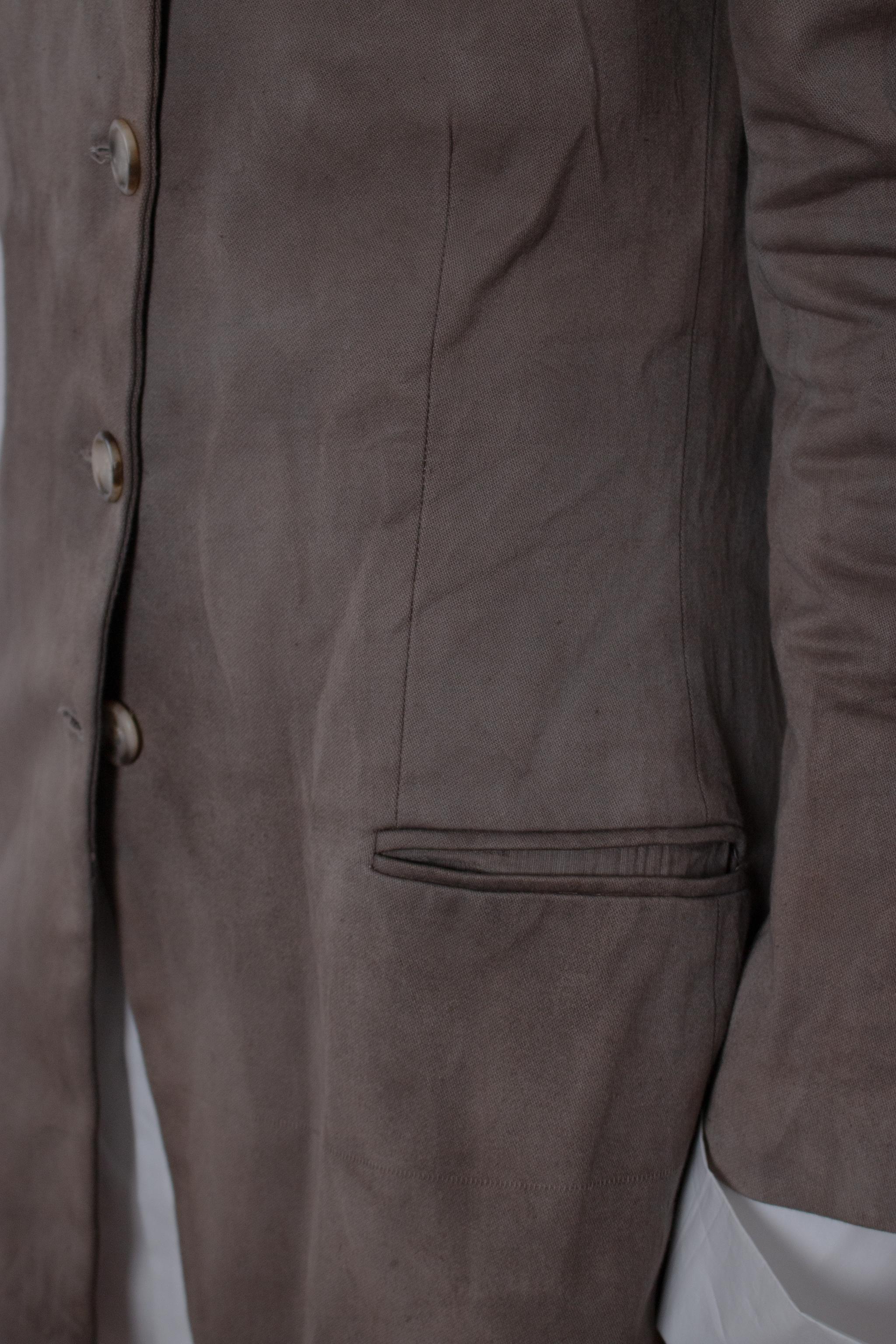 Naturally Dyed Dark Cropped Tailored Jacket - Avant Gardist