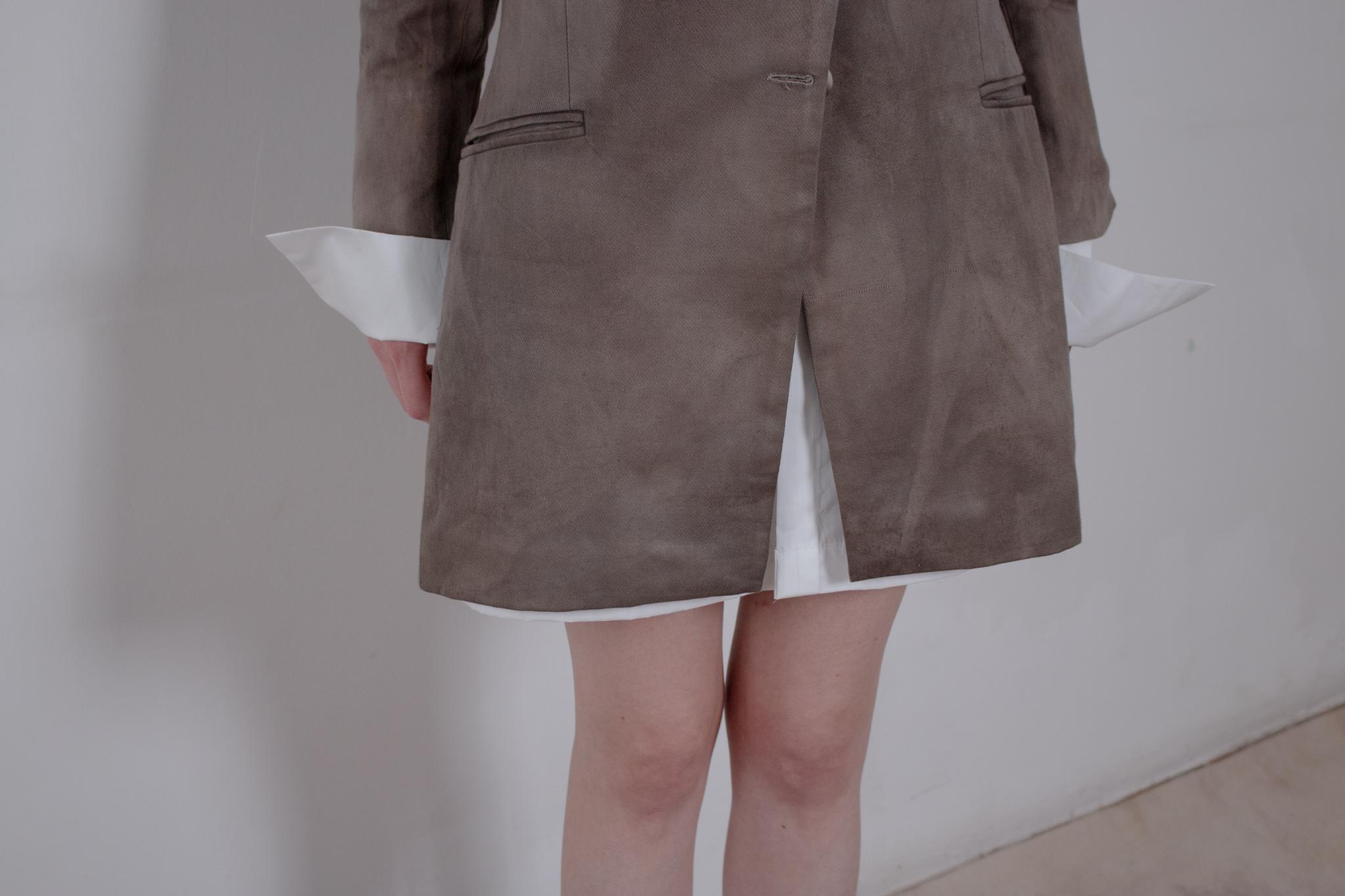 Naturally Dyed Dark Cropped Tailored Jacket - Avant Gardist