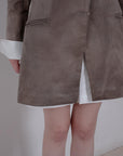 Naturally Dyed Dark Cropped Tailored Jacket - Avant Gardist