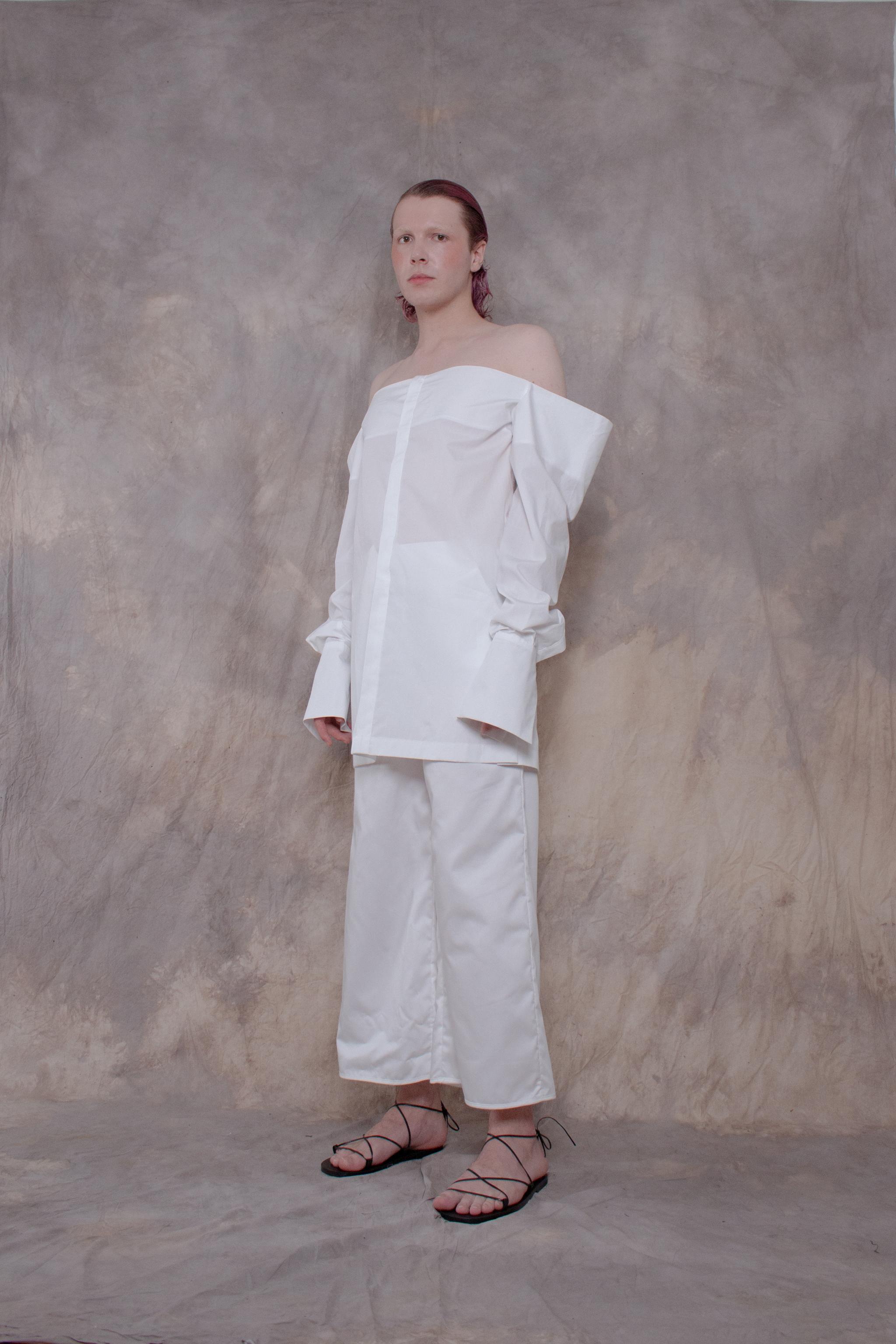 Cropped White Cotton Shirt - Avant Gardist
