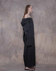 Elongated Cropped Black Cotton Shirt - Avant Gardist