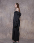 Elongated Cropped Black Cotton Shirt - Avant Gardist