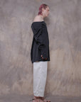 Cropped Black Cotton Shirt - Avant Gardist