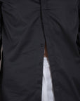 Cropped Black Cotton Shirt