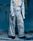 Eco-Fabric - Print Deconstructed Wide-Leg Pants