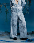 Eco-Fabric - Print Deconstructed Wide-Leg Pants